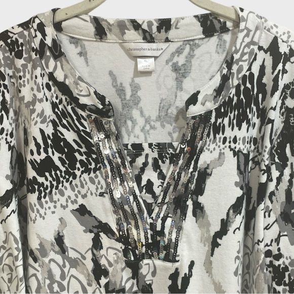 Christopher Banks Sequins Animal Print Mixed Media Size XL - Picture 4 of 10